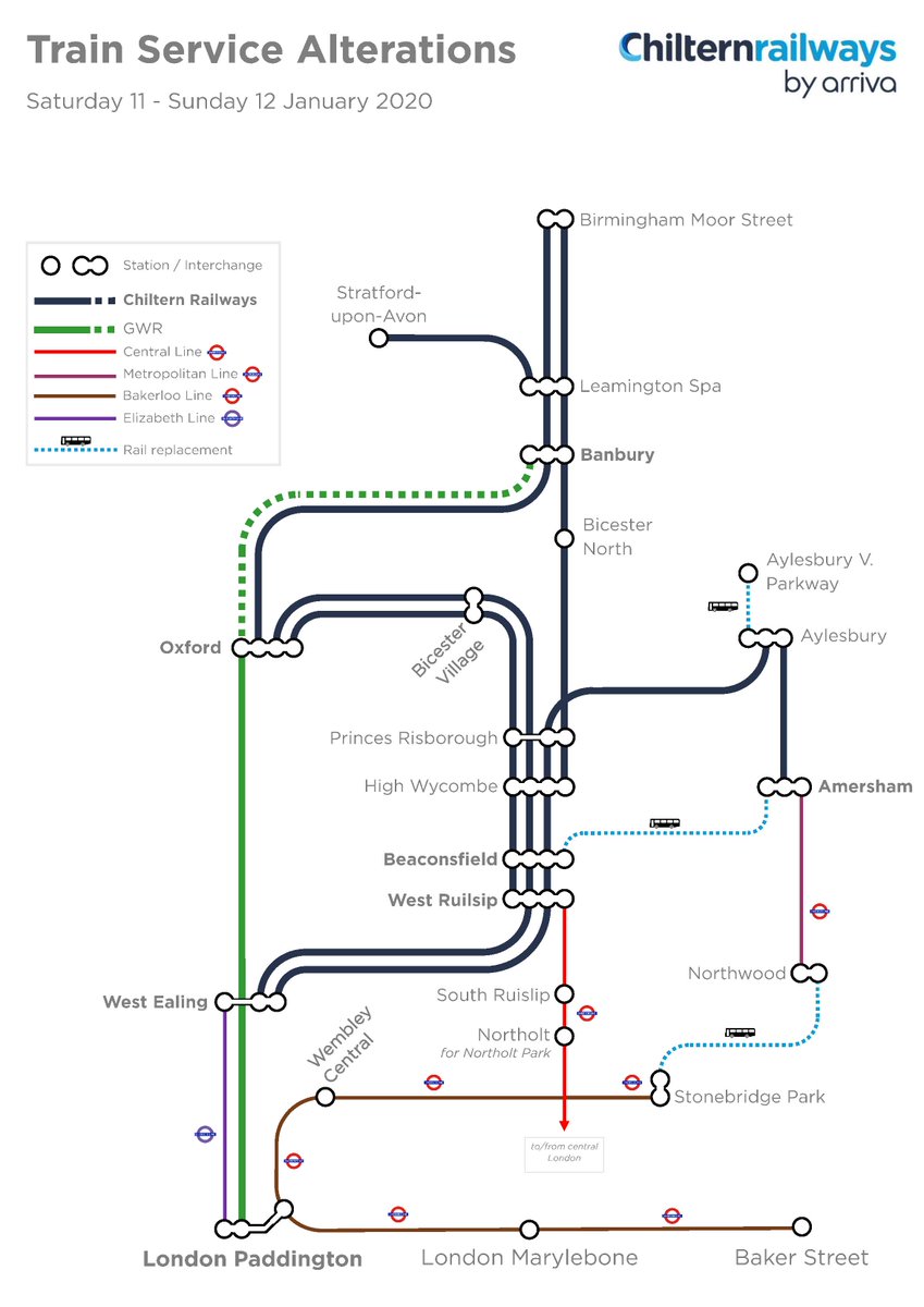 Chiltern Railways Travelling Today Saturday 11 January Due To Network Rail Engineering Works In The Neasden Area No Trains Will Operate Into Or Out Of Londonmarylebone A Heavily Amended Timetable