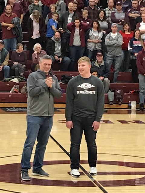 cwitt25's tweet photo. @Sam_Witt15  we are so proud of your football accomplishments! Thank you @GenoaCometsFB  and @GenoaSports for honoring Sam tonight! https://t.co/I3xKLUjLi3