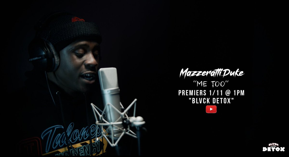 New Episode: @1Mazzeratti “Me Too” Premieres Tomorrow @ 1PM On #BLVCKDETOX YouTube! — Don’t Forget To Subscribe — Link In Bio!