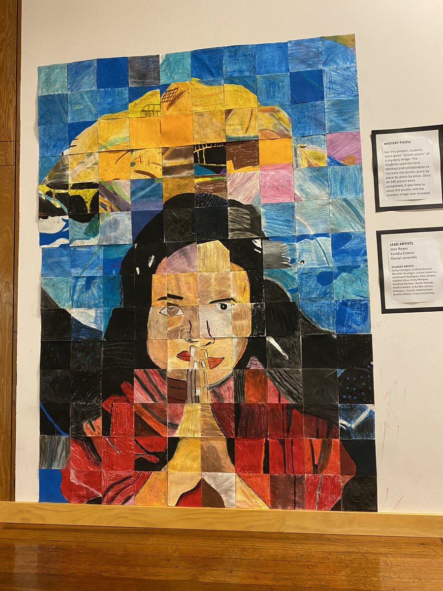 WalnutCreekECP's tweet image. Mystery puzzle... final product. Wow! Great job to our amazing art teacher and students #AISDProud @FineArtsAISD @AISDCommSchools #sixC’s