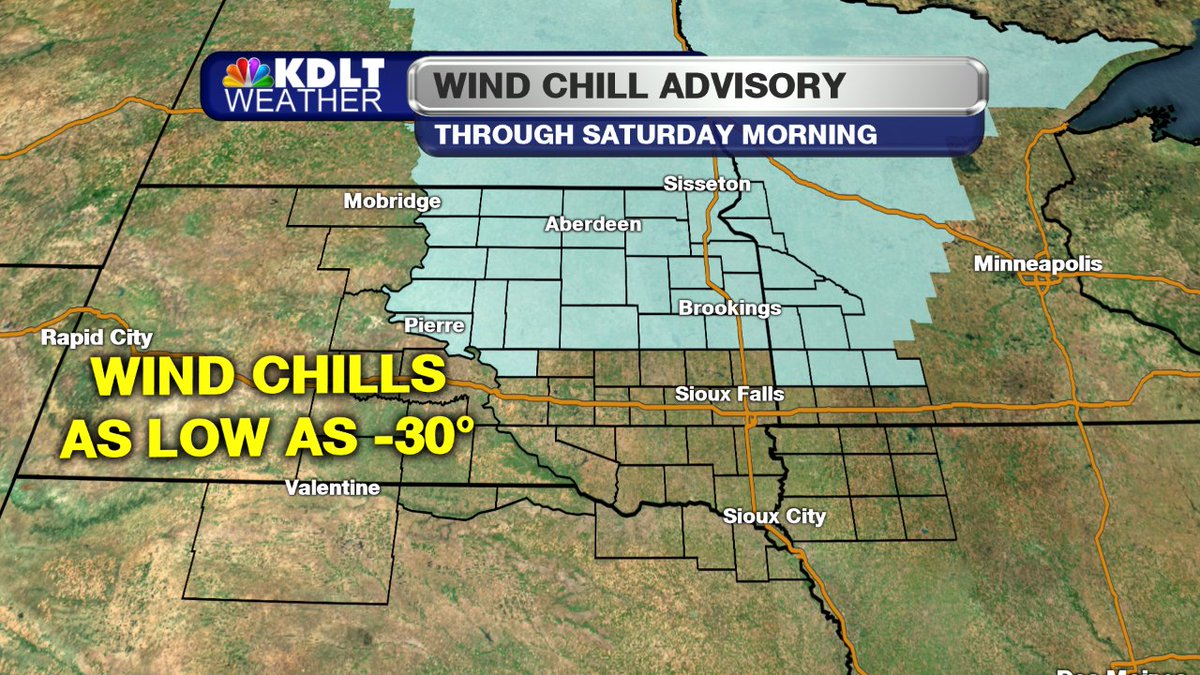 KDLTWeather's tweet photo. A Wind Chill Advisory remains in effect for parts of the area - and you can see why... dangerous wind chills are on the way for Saturday morning. https://t.co/CCsXeo1dVN