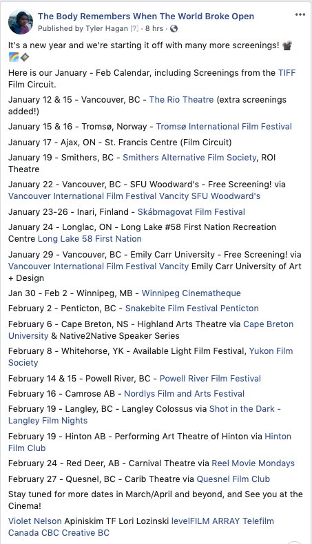 filmmarket's tweet photo. Awarded best film by @TFCA - @BodyRemembers scheduled screening.  Don't miss an opportunity to see this remarkable story. #canfilm #womendirectors @CatchTheDRIFF #TopTen2019 https://t.co/rLB3wwTOwQ