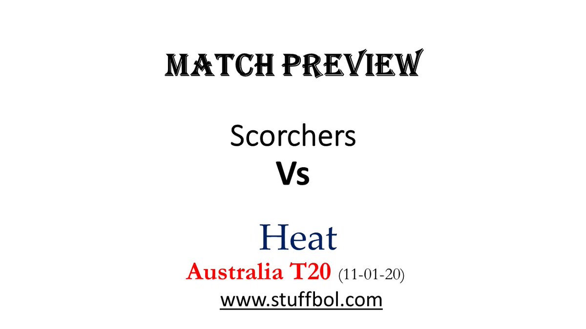 StuffBol's tweet photo. Click the link here --> https://t.co/k9TFzaH2Od <--

For Match Preview of Perth Scorchers Vs Brisbane Heat

#BBL09 #BBL #MADETOUGH #BringTheHeat #ScorchersVHeat #PSvBH #PSvsBH #BHvPS #BHvsPS #HeatVScorchers https://t.co/bJg32iIcAN