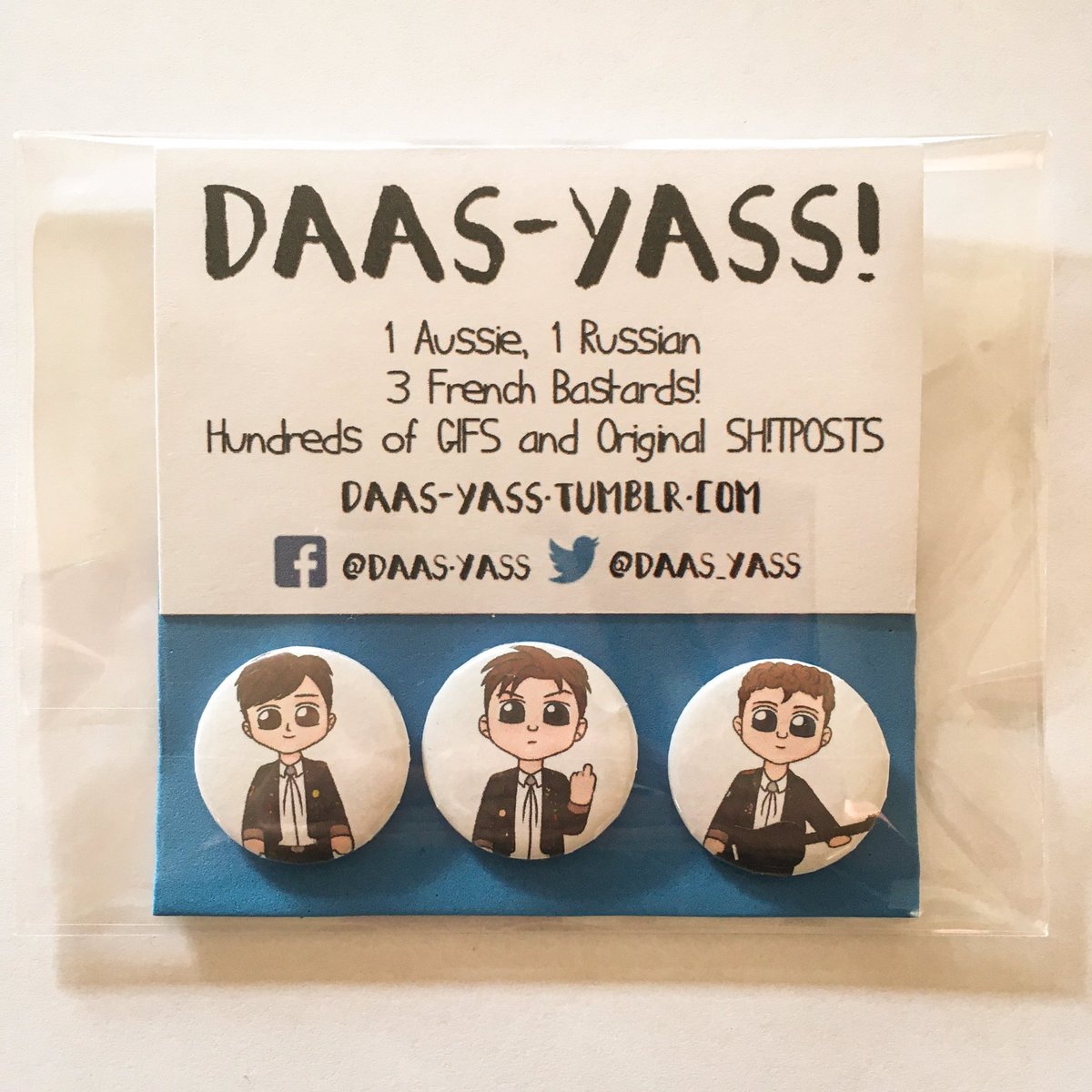 DAAS_YASS's tweet photo. GIVEAWAY!
Win 1 of 3 homemade #DAAS badge packs! Simply tell us your favourite DAAS fan moment below! 😄

(Entries close Jan 31st, open to AUS fans only) https://t.co/Jzys8rekfl