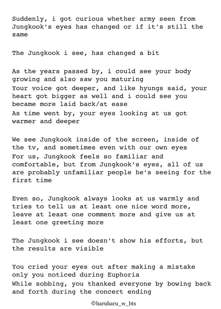 Haruharu This Is The Translation Of A Weverse Post Written By A K Army That Was Ranking 1st Yesterday On Discover It Made Me Think A Lot So I Just Wanted