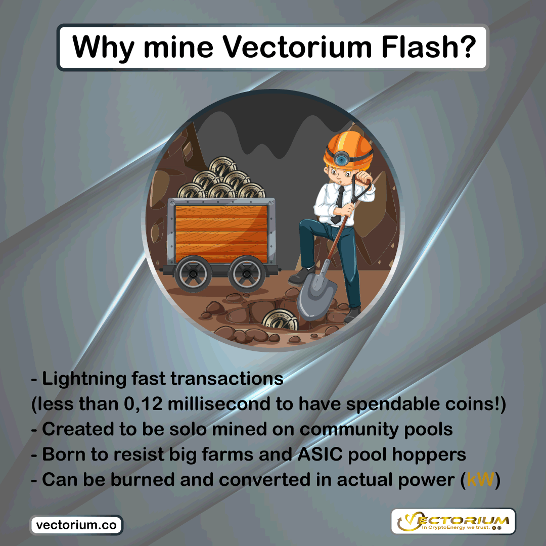 Vectorium_co's tweet photo. ⛏️ Why mine Vectorium Flash?
Thanks to Vectorium Flash you can have power (kW) through the burning process.
There is a contest right now!
Also much more, discover everything on our site.
🌐 Check our website 👇
https://t.co/11koNlHhgC
#Vectorium #VectoriumFlash #CrytpoEnergy https://t.co/iFAp17AGvS