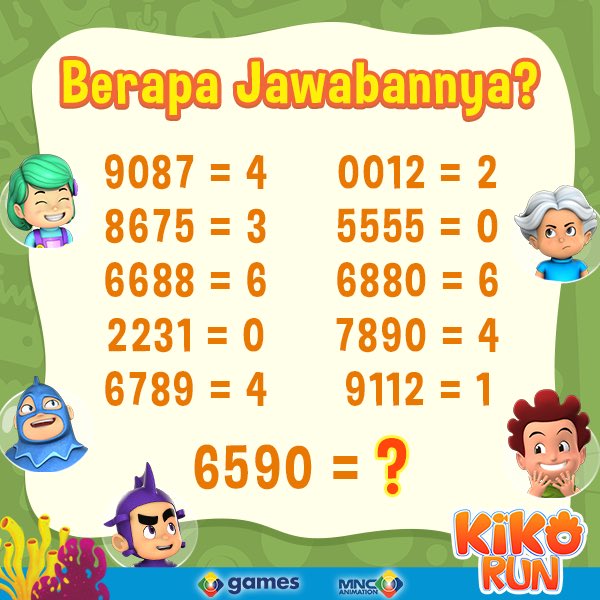 gamesplus_id's tweet image. Happy weekend Sobat Gamers😘
.
Kira-kira, Sobat Gamers bisa jawab ga nih? Pasti bisa dong, gampang banget kan😁
.
Yuk tag teman-teman kalian untuk bisa ikutan games ini juga yah👏
.
#KuisMNCGames #KuisSeru #KuisKikoRun #KuisLogika #MNCGames #MNCAnimation #MNCGroup
