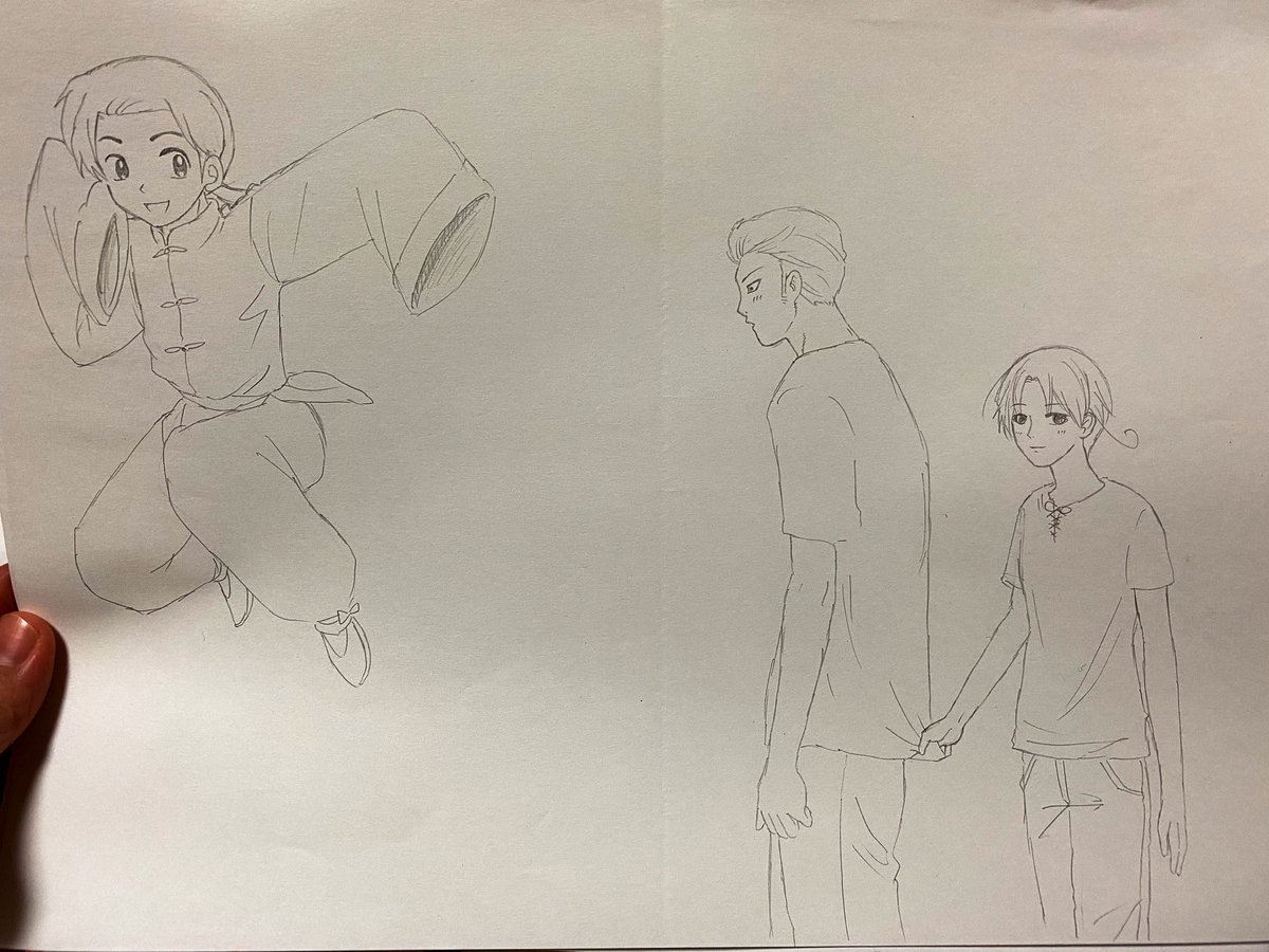 加工が下手というか当時ソフトがなかったから鉛筆のままの方が綺麗に見える(模写 