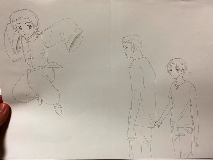 加工が下手というか当時ソフトがなかったから鉛筆のままの方が綺麗に見える(模写 