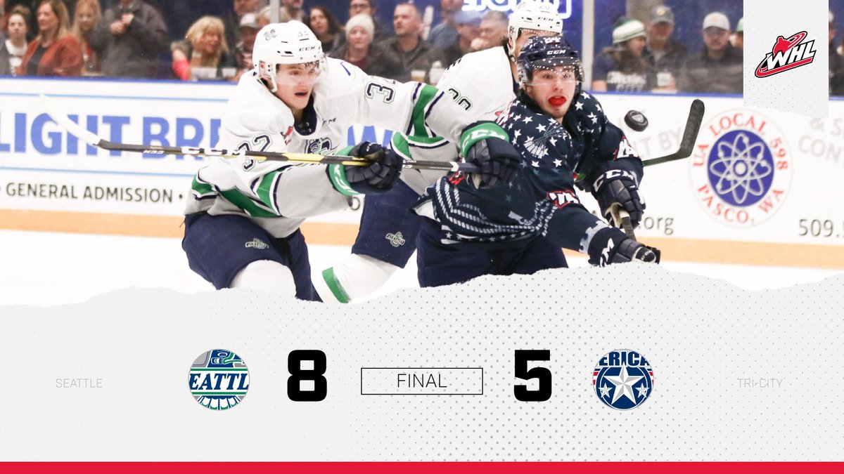 TheWHL's tweet photo. FINAL: @SeattleTbirds (8) at @TCAmericans (5)
STATS π | https://t.co/z25tco9gQa
#TCvsSEA https://t.co/UsusXaX7Dg