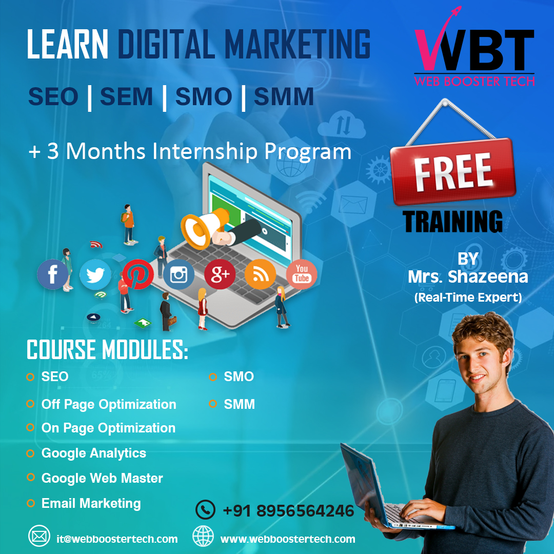 webboostertech1's tweet photo. Get recognized by your Certification and Talent. #WEBBOOSTERTECH providing #DigitalMarketing Training on Live projects in Nagpur.
📞 8956564246
Enroll NOW
🌐 https://t.co/yLvCqa2Km4
📧 it@webboostertech.com
#Digitalmarketinginternship #training #certification #liveproject https://t.co/ny3sAXST0l
