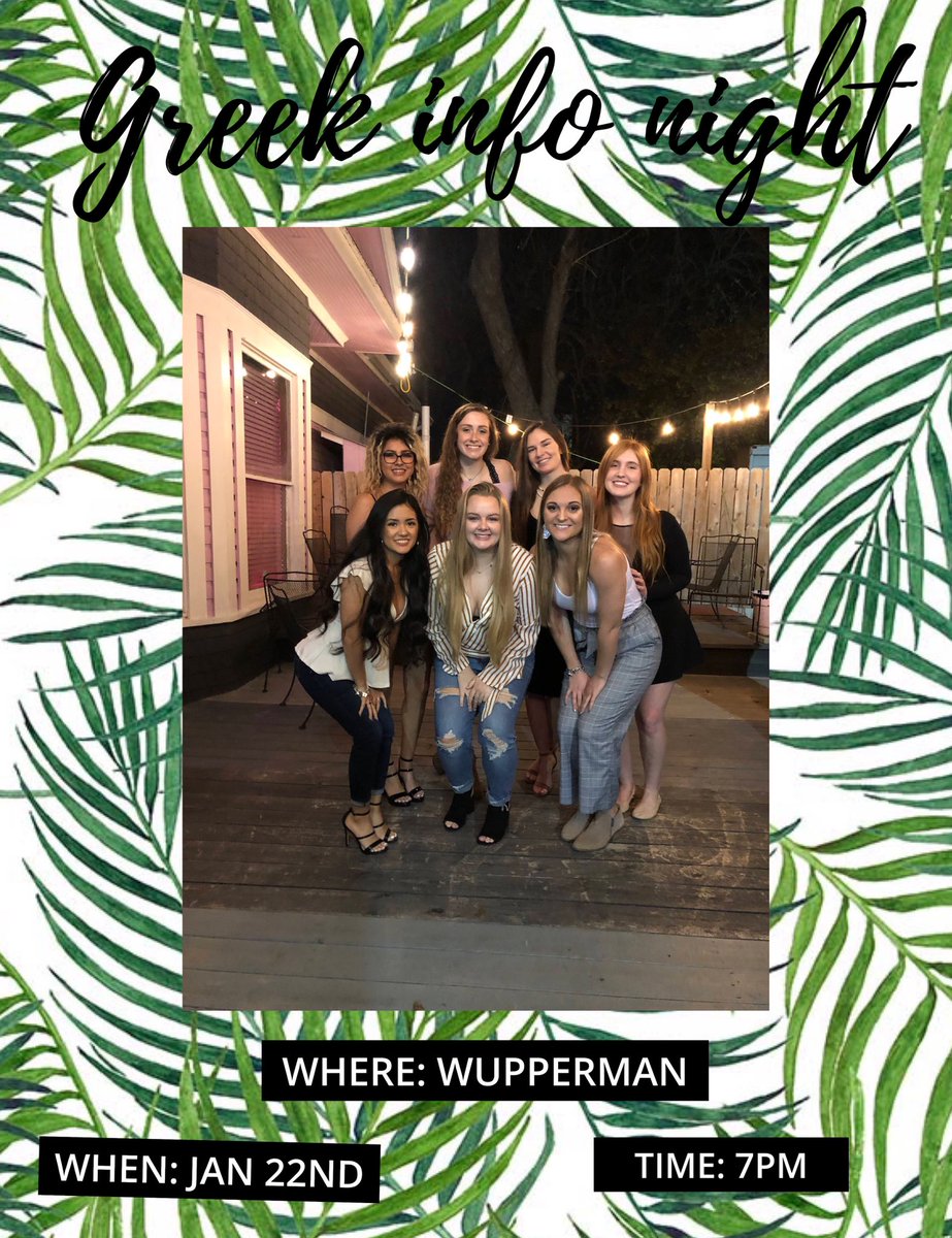 KappaPiGamma's tweet photo. Put it down in your planners!! Come see us at Greek Information Night. If you have any questions don’t hesitate to ask! 💚 https://t.co/CpBcqmrBu0