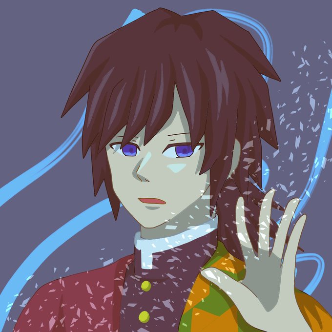 万年青さんがTwitterに投稿した冨岡義勇(鬼滅の刃)のイラスト。
