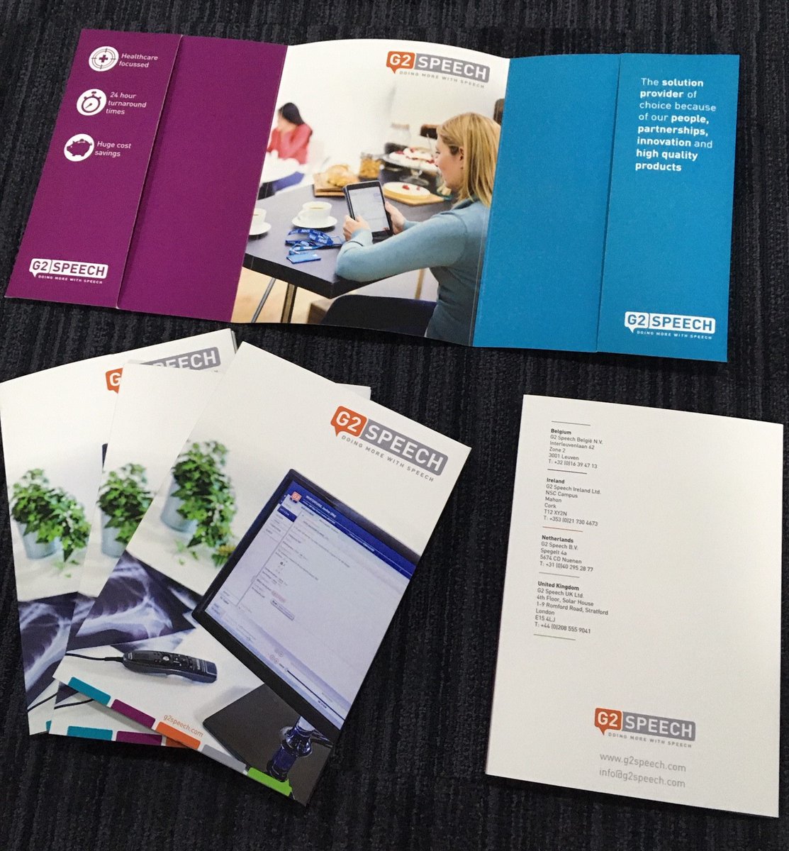 G2_Speech_UK's tweet photo. We are delighted to receive our new A5 literature folders ready for the year ahead. Thank you @PlatPrint. #busyyearahead #g2speech https://t.co/fM35Oe6nXP
