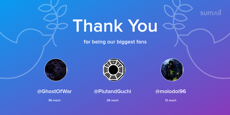 Dobriinyasko's tweet photo. Our biggest fans this week: GhostOfWar, PlutandGuchi, molodoi96. Thank you! via https://t.co/E8MIEQxzNj https://t.co/10bN5iWfwe