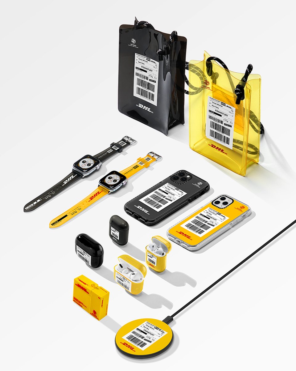 DeutschePostDHL's tweet photo. It's here – the strictly limited second drop of the #DHLxCASETiFY collection for #50YearsOfDHL is available now. Supplies won't last long: https://t.co/kF1FgnEAX2 https://t.co/x3AxsBuT6u