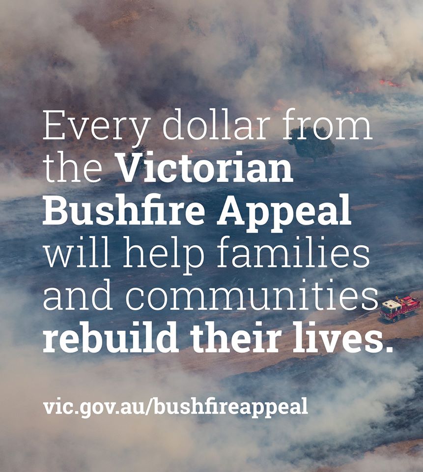 TAFE Gippsland is calling on our Gippsland community to rally behind our people, communities and wildlife impacted by the devastating bush fires, by supporting the Victorian Government’s Bush Fire Appeal. 

Donate here: vic.gov.au/bushfireappeal