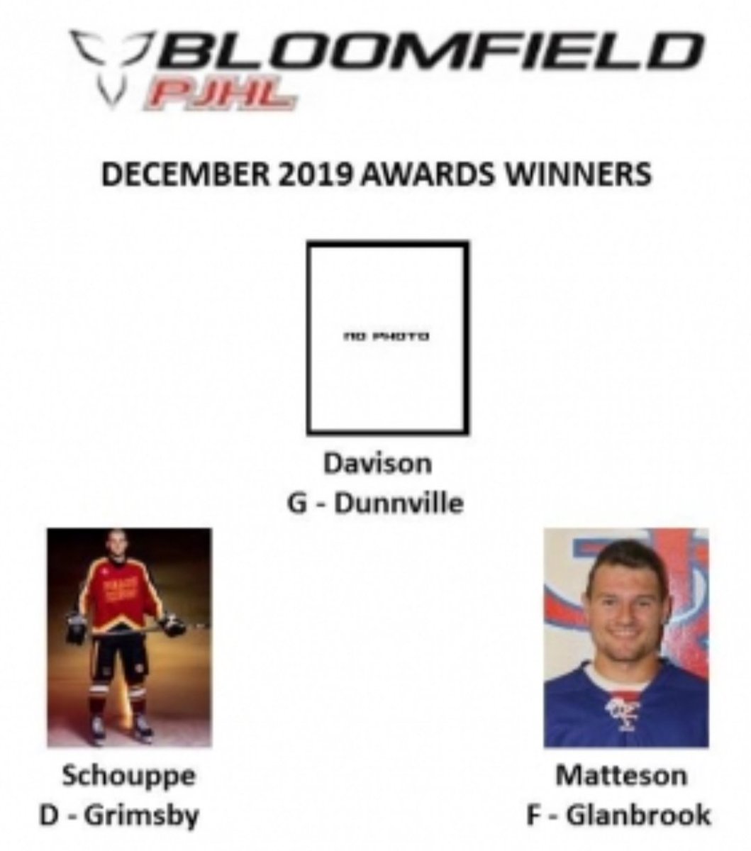 BloomfieldPjhl's tweet photo. December Award Winners in the Bloomfield. @JrMudcats @jrpeachkings @PJHL_GRangers @PJHLOntario @OHAhockey1 https://t.co/Wgqz3bM7ek