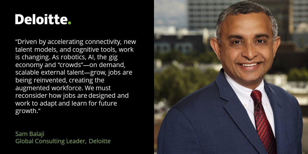 DeloitteIndia's tweet image. In the disruptive era, what is the need to redesign the structure of the existing jobs? Sam Balaji, Global Consulting Leader, Deloitte, shares views. #Robotics #ArtificialIntelligence #AugmentedWorkforce #MillennialSurvey #DeloitteIndiaConsultingEvent #9January2020.