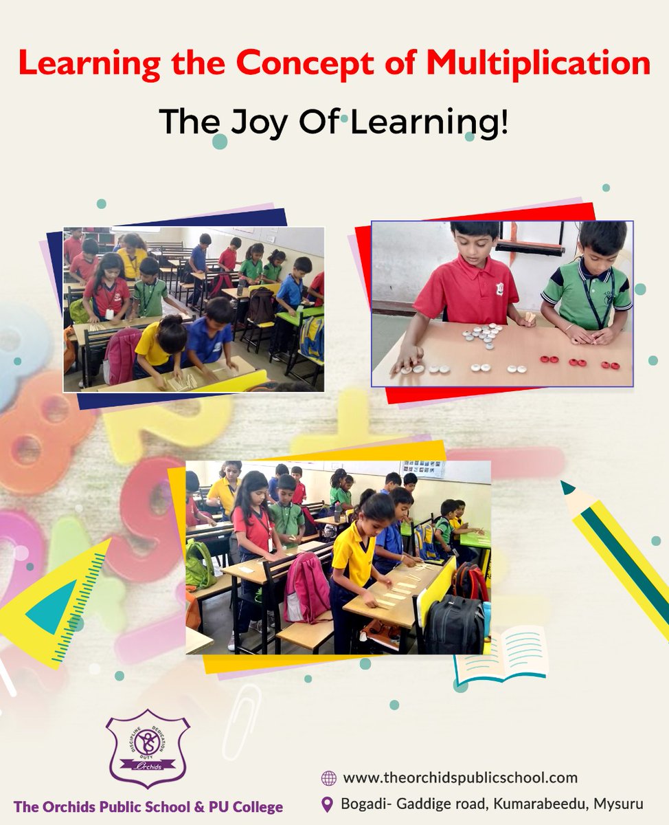 topsmysore's tweet image. Grade 2 students of @topsmysore, #RamakrishnaNagar learned the concept of multiplication through a fun learning activity.

#LearnMaths #LearnMultiplication #OrchidsPublicSchool #OrchidsPUCollege #SchoolsInMysuru #Schools #CollegesInMysuru #Colleges #Orchids #Mysuru #Mysore
