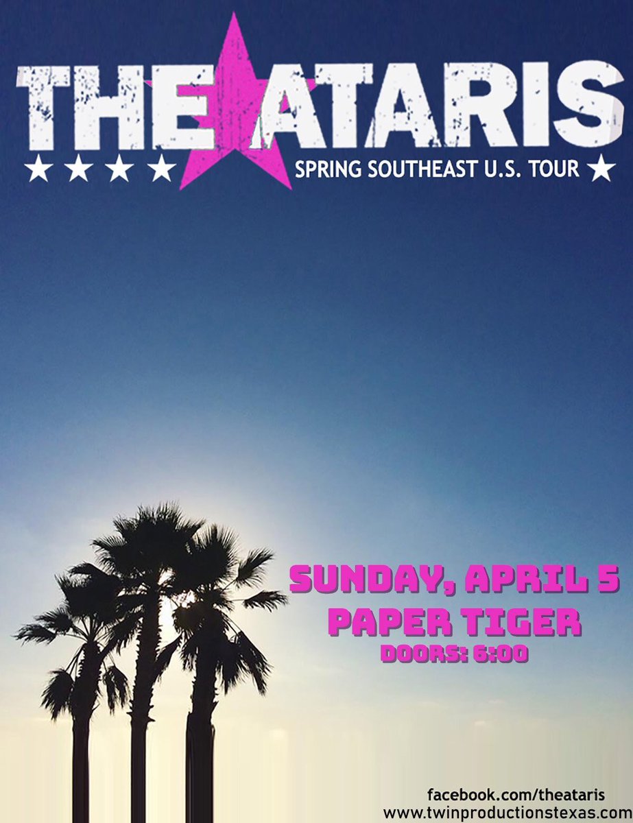 We are so stoked for this show Sunday, April 5 at the Paper Tiger! More details coming soon!