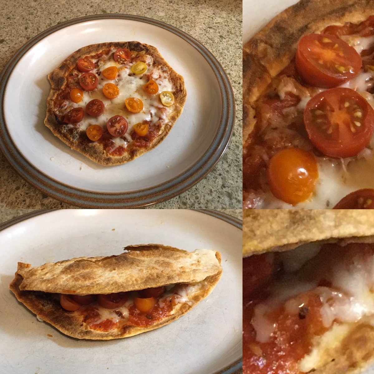 rca619700's tweet image. I actually just made that up .. But then thought “I am going to try that!” .. Very yummy!! #pizzainapinch #pizzahack