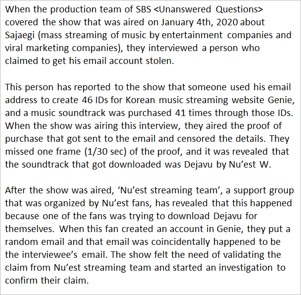 nuest_schdule's tweet photo. 그것이 알고싶다 사과문 전문 영어Apology statement from SBS <Unanswered Questions>

#비온뒤_영원을_기도해
#당당하게말할게_뉴이스트사랑해 https://t.co/qdRo1ZSixX