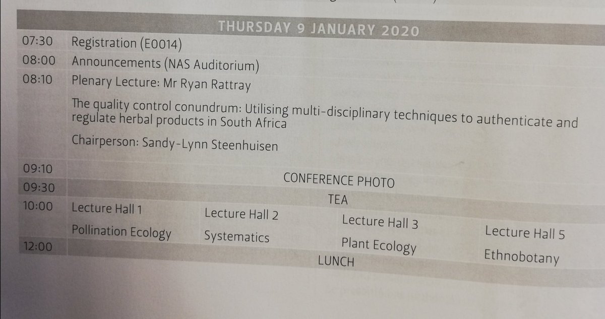 SABotany's tweet photo. SAABQwaqwa
This mornings program: Mr Ryan Rattray who is the winner of the Best young scientist award of 2019 is the Plenary speaker. An interesting talk about using multi-disciplinary techniques to authenticate and regulate herbal products in SA. https://t.co/7Wcbr3Qqdo