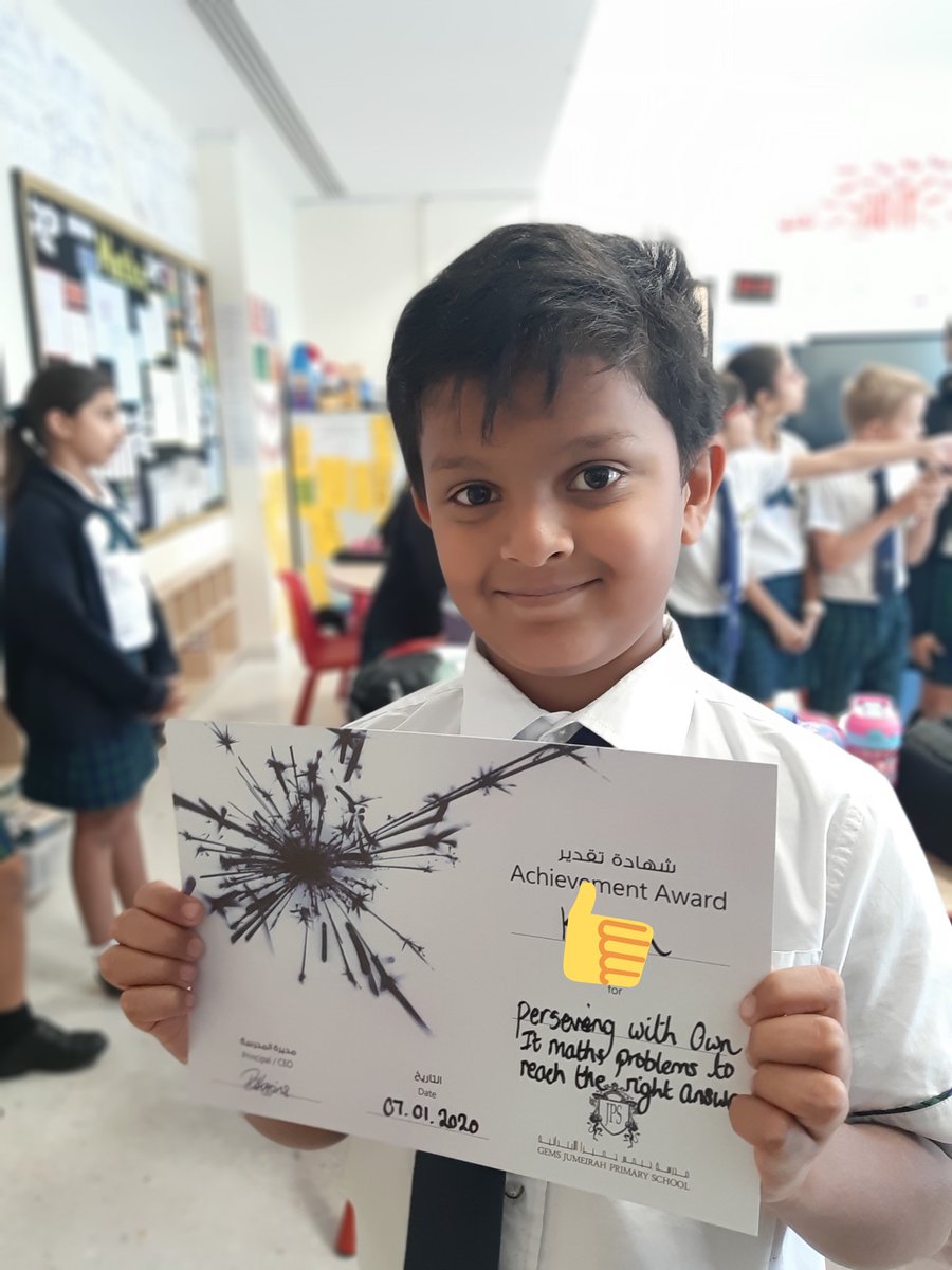 JPS_Year5's tweet photo. Well done to our Achievement Award winner this week for perseverance in maths #JPS5A #JPSAchievementAward @HPLedu https://t.co/Gs8MFQ0pfT