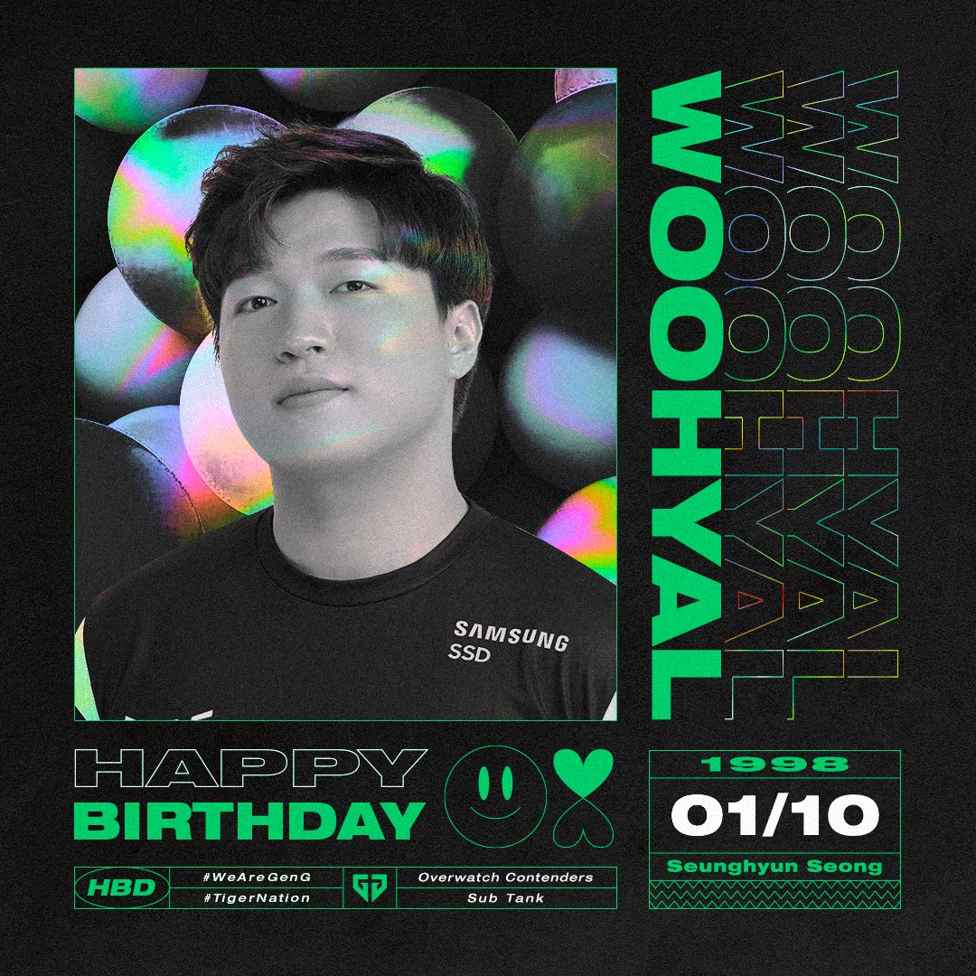 Happy <a href="/WOOHYAL/">WooHyaL_OW</a> Day!🎂
젠지의 최고 성격 미남, WooHyaL 성승현 선수의 생일을 축하해주세요!🎉

#HBD #Happy_WooHyaL_day #GenGOWC #TigerNation