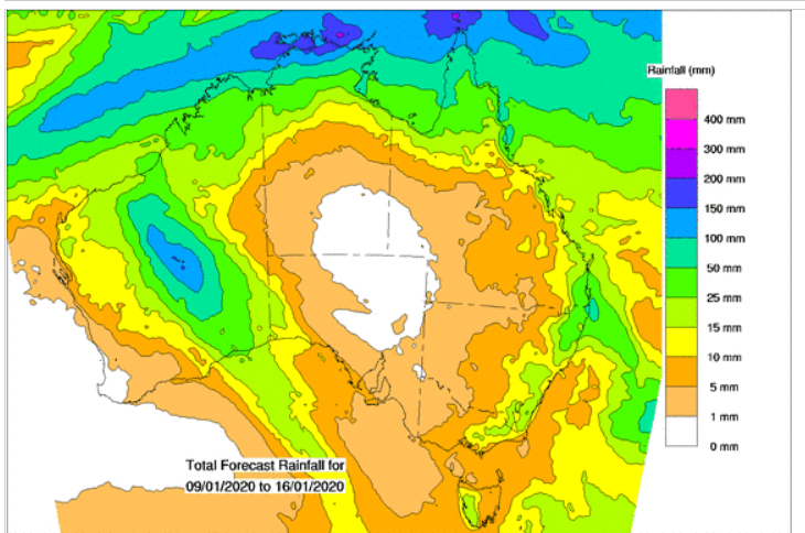 p_hannam's tweet photo. @BOM_au @NSWRFS And thanks in part to the remnants of #CycloneBlake and #CycloneClaudia , a lot of Australia will collect some much-needed rain over the next 8 days (and beyond). Some of it will land on fire grounds in the south-east: @BOM_au #AustralianFires https://t.co/AIF8fA65Xo