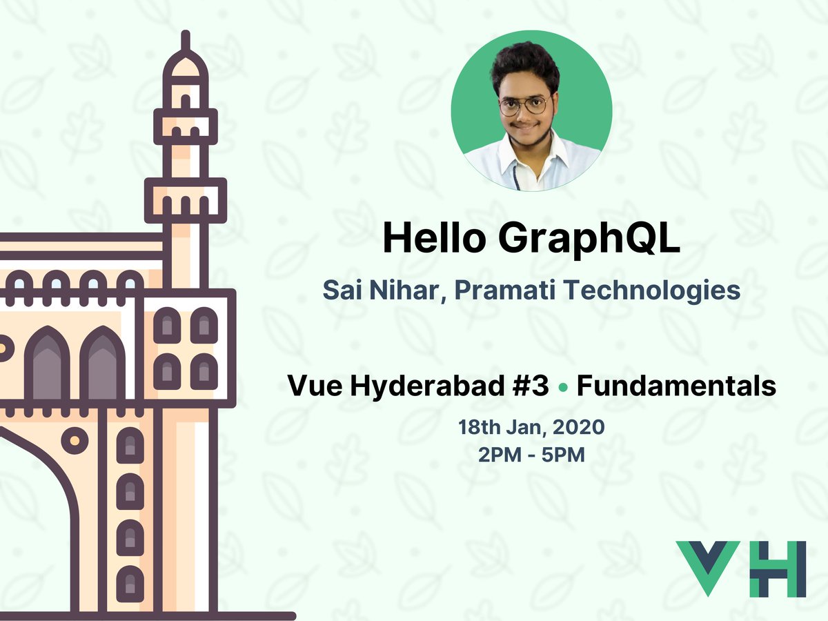 vuehyd's tweet photo. 📣In the Fundamentals meetup, our second speaker is going to get you started with #GraphQL. 

Say hello! to GraphQL with @nightraiser_ from @PramatiConnect.

RSVP - https://t.co/YSiKd7Kc2j 

#vuemeetups #hyderabad #meetup #vuejs @vuejs_events https://t.co/edJ8bti5zI