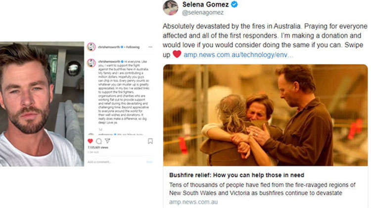 Hollywood Celebrities Donated To Australian Bushfires

Watch Video: cutt.ly/Xrazb4q

#AustralianBushfiresDisaster #AustraliaisBurning #Hollywood #HollywoodCelebs #KimKardashian #KylieJenner #SelenaGomez #ChrisHemsworth