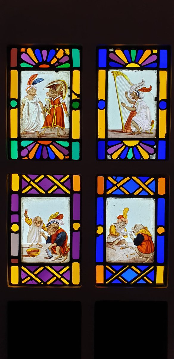 scarabcat's tweet photo. Here a some jolly #TinyMonkeys from the @stainedglassmus in Ely to hopefully further brighten your day @SlCathy. These brought a smile when I saw them in situ, so I hope the photo does for you 😊 Happy birthday!! https://t.co/MYFpebTLY8