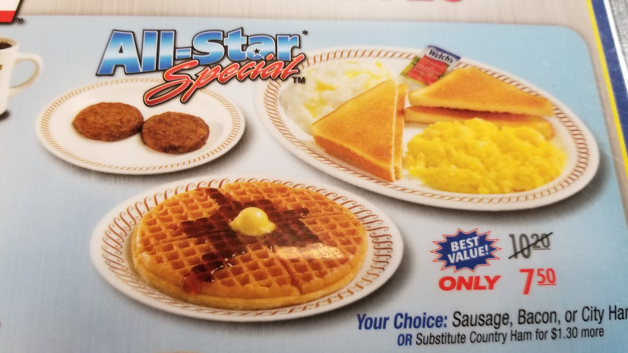 All star sale meal waffle house