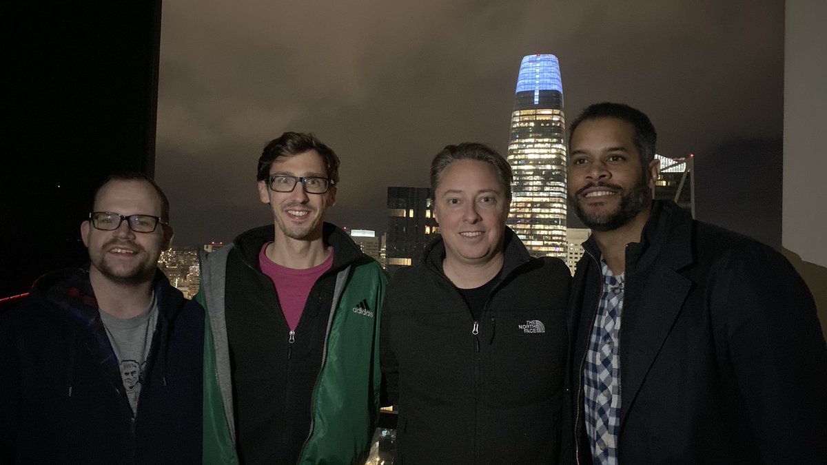 PieterHumphrey's tweet photo. Well look who showed up at @sfjug tonight! @phillip_webb not pictured but we couldn’t of had the event without you!
@xeraa @mariogray @starbuxman #javaheroes https://t.co/lzldfLEY1C