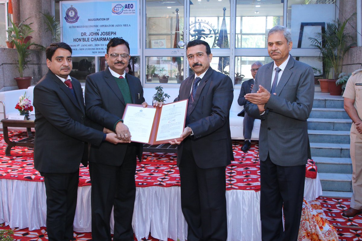 Chairman (IC) Dr. John Joseph inaugurated the Authorized Economic Operator (AEO) mela being organised by <a href="/Delhicustoms/">Delhi Customs</a>. Chairman also distributed certificates to new AEO status holders. #AEO