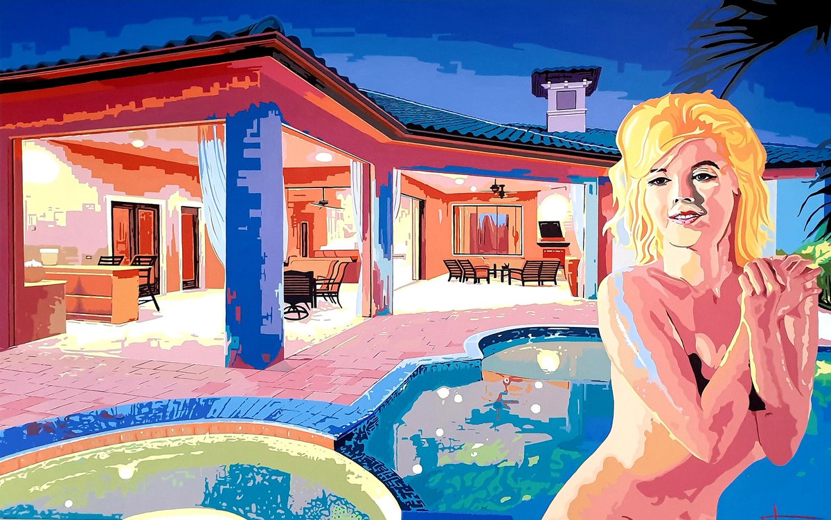 Painting a house with pool and in an evening glow was quite an adventure. I hope you like it. It's not a small painting, it measures 100X160cm #marilynmonroe #marilynmonroe #paintingoftheday #architectart… instagram.com/p/B64-LFEl3hT/…