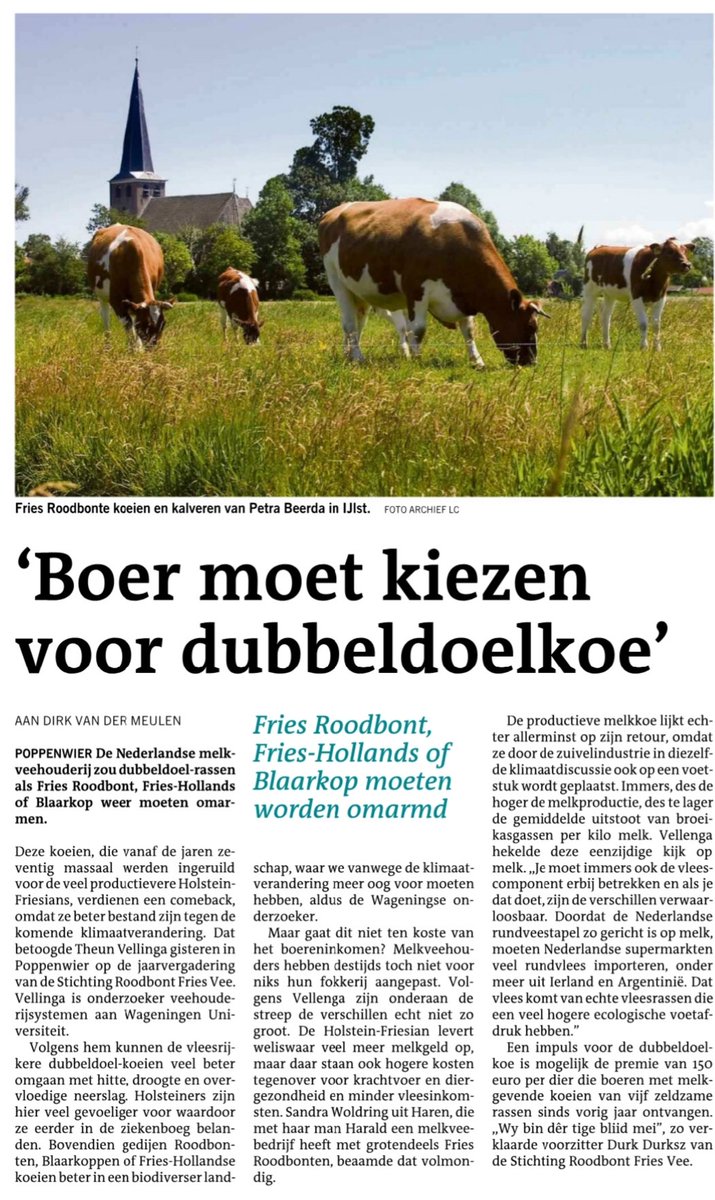Goede jaarvergadering gehad met Theun Vellinga als spreker: goed artikel in de Leeuwarder Courant:
