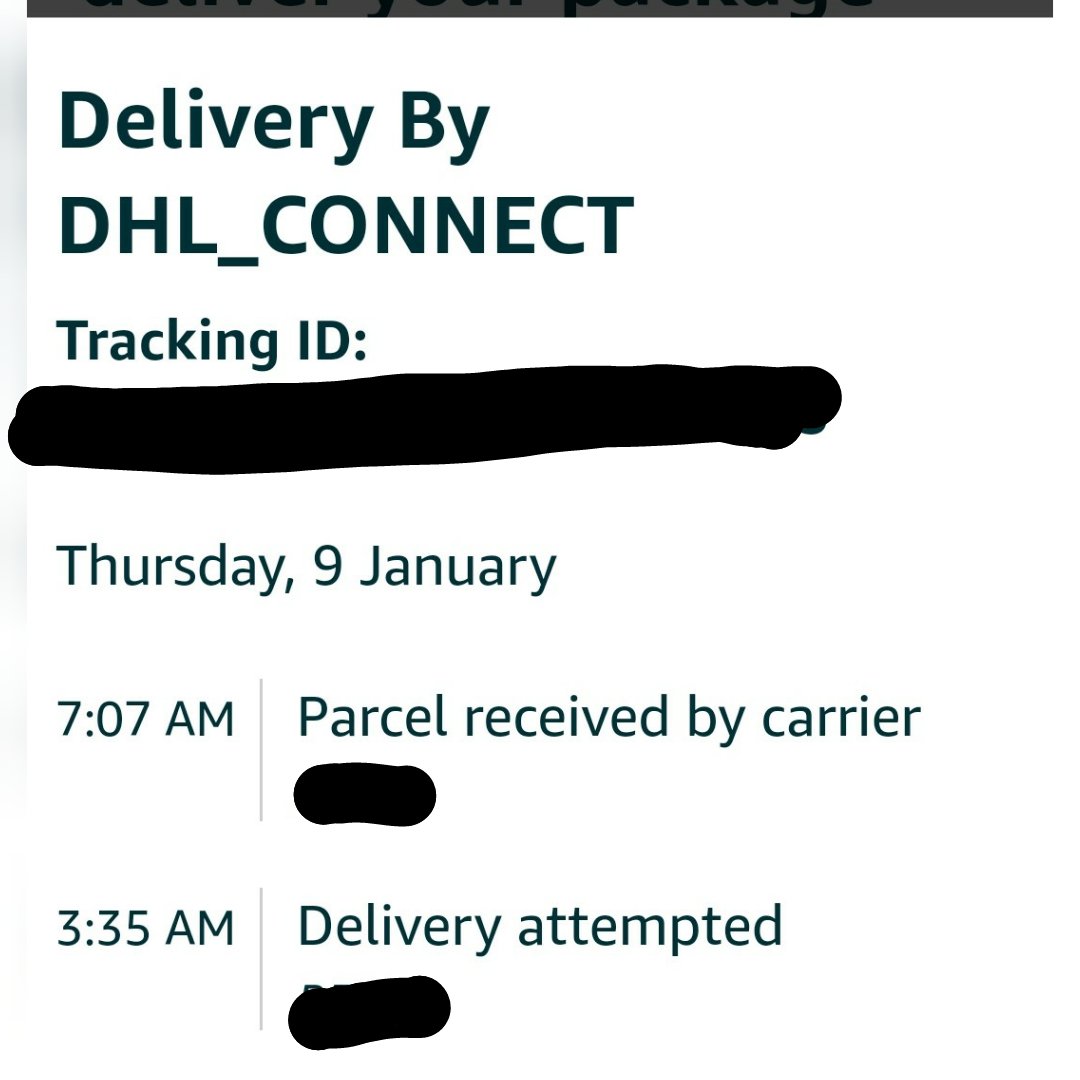 TanjaSchaefer's tweet image. Can we just take a second and thank #DHLConnect for their efforts. Hope you aren't cross I was asleep at 3:35AM @DHLNL #seriously #AmazonDelivery