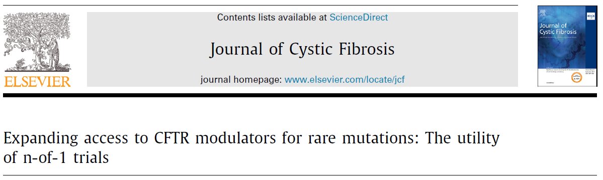 #JournalCF Letter to the Editor explores the utility of n-of-1 trials to expand access to CFTR modulators for rare #cysticfibrosis mutations.
ow.ly/NRS450xOcee