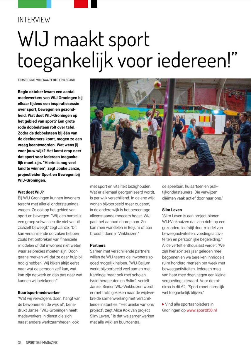 WIJ Groningen maakt sport toegankelijk voor iedereen. Meer artikelen van het Sport050 Magazine lezen? Check tinyurl.com/t5u3qcd #sport050