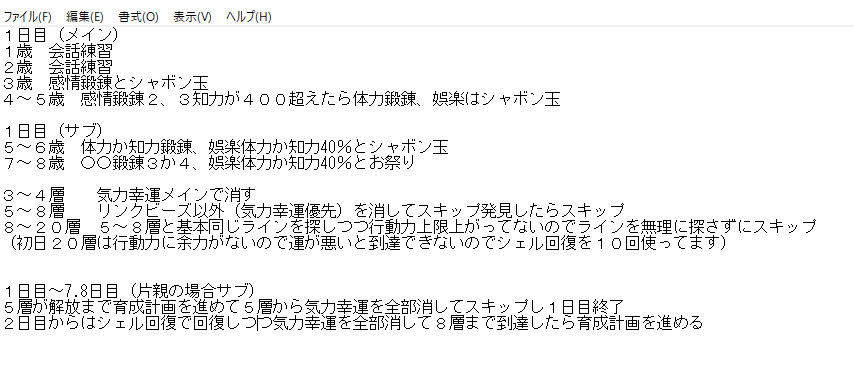 紅桜華 初めての片親育成で妖精堪能したのでしばらくをクリアしつつ妖精ｌｖ14を目指そうと思います 今回の妖精で私の 妖精育成をメモって行く予定 ２ ４日目はこまめにやるか一気にやるか不明 アッシュテイル