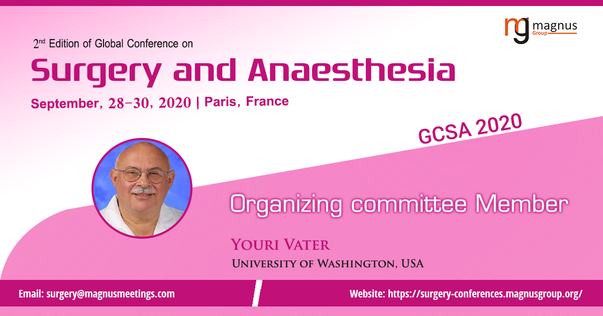 GCSAConf's tweet photo. We are excited to announce our #OrganizingCommitteeMember @YouriVater for #GCSA2020 #September 28-30, 2020 | Paris, France. Gather at #GCSA2020 to meet our top & best #SURGEONS #doctors #Anesthesiologists
Register at https://t.co/kjhyiE8zdN
#GCSA2020 https://t.co/7qzy4t4ady