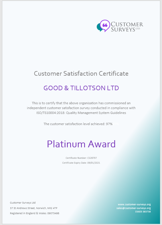 Congratulations to <a href="/GTArchitects/">G&T Architects</a> on achieving 97% In their 2020 #CustomerSatisfactionSurvey