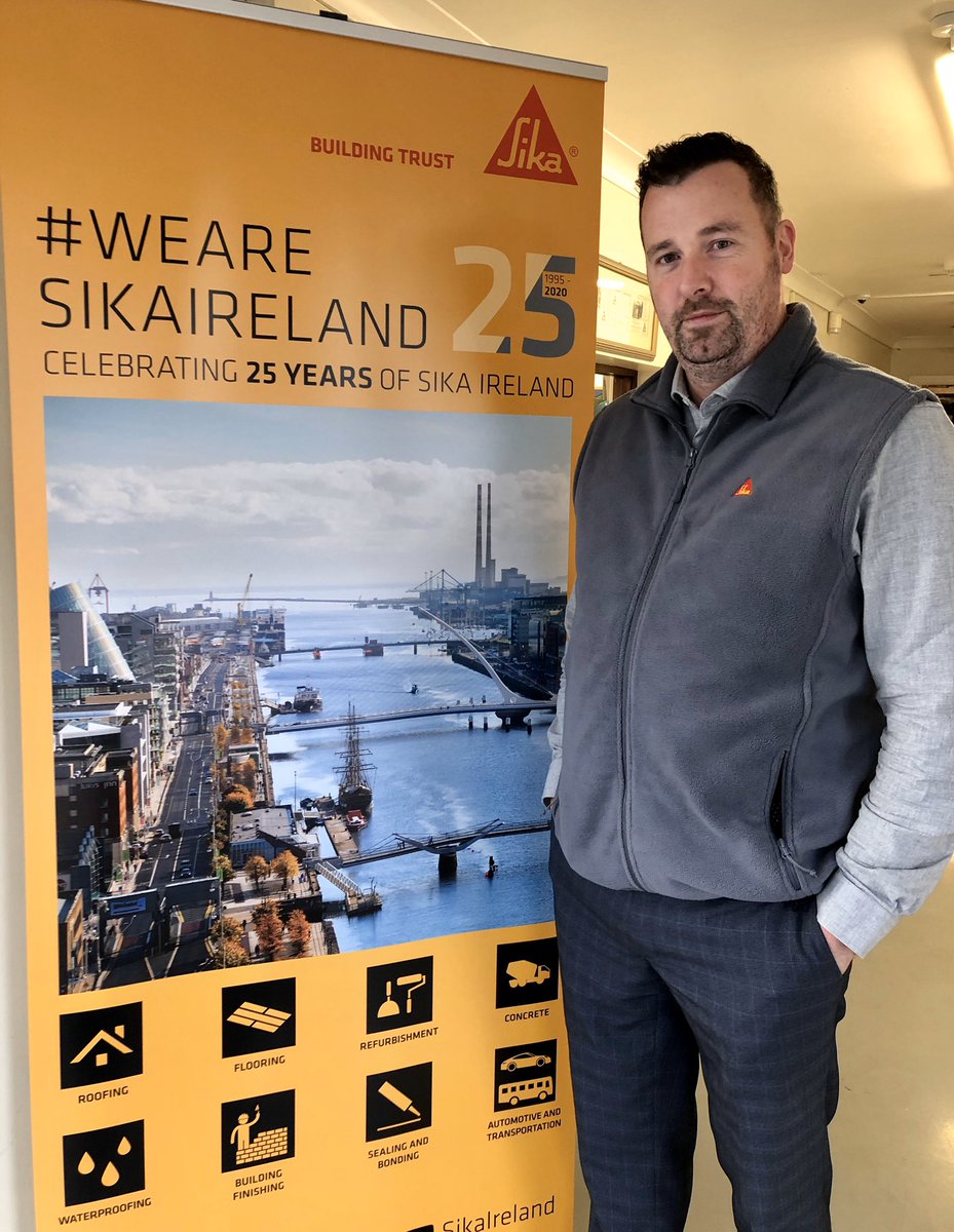 SikaIreland's tweet photo. Kicking off 2020 with a new addition to the #roofing team. Welcoming Stuart Murray, as our Business Development Manager - Bituminous Membranes. Welcome to the Sika family! #WeAreSika #bitumen https://t.co/igV90pV05H