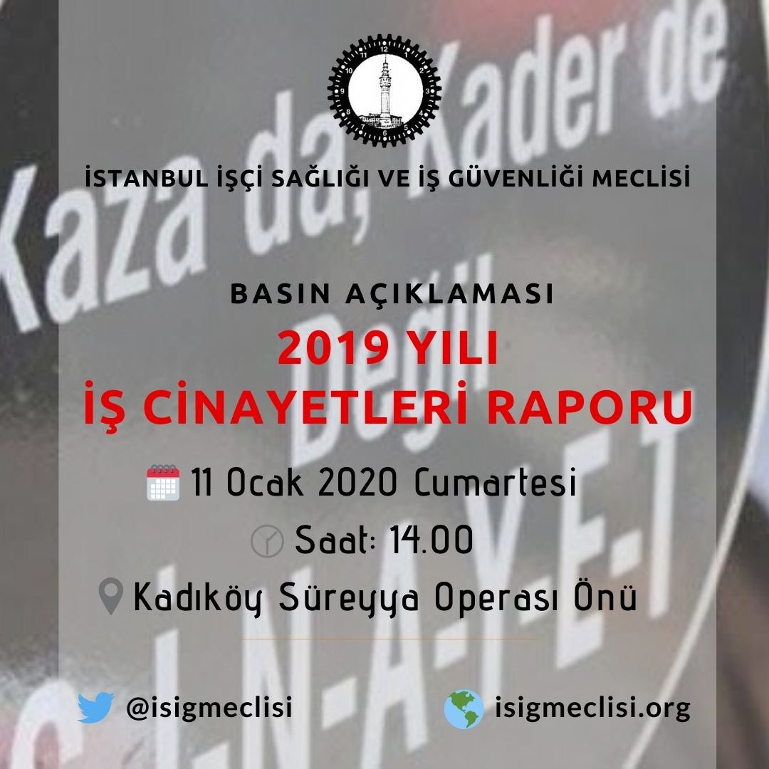 MMSPMeclisi's tweet photo. 2019 yılı İş Cinayetleri Raporu, 11 Ocak Cumartesi saat 14.00’te Kadıköy Süreyya Operası önünde gerçekleşecektir. Tüm yoldaşlarımızı İş Cinayetlerine karşı ses olmaya davet ediyoruz. https://t.co/dHGldpWgQg