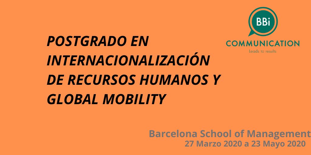BBi Communication (@bbispain) on Twitter photo Postgrado en #Internacionalización de #RRHH y #Global #Mobility en el que <a href="/BBiSpain/">BBi Communication</a> participará junto con numerosos expertos del sector. Programa único y pionero en España, que te permitirá adquirir y consolidar tu perfil de RRHH Global Mobility : shorturl.at/sPV16 Postgrado en #Internacionalización de #RRHH y #Global #Mobility en el que <a href="/BBiSpain/">BBi Communication</a> participará junto con numerosos expertos del sector. Programa único y pionero en España, que te permitirá adquirir y consolidar tu perfil de RRHH Global Mobility : shorturl.at/sPV16