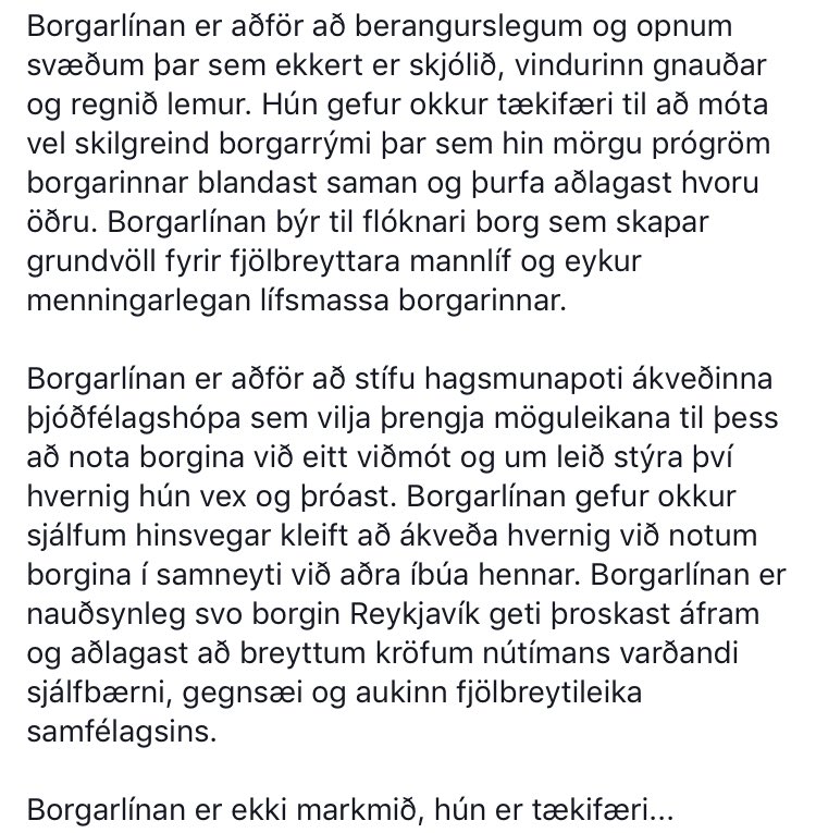 Skrifaði þetta fyrir sléttum 2 árum um Borgarlínuna. 

Sit nú í hönnunarteymi Borgarlínunnar þar sem við erum einmitt að greina hvernig fyrsti áfangi mun búa til enn betri og #meiriborg. 

Segi nú eins og þá: 
Borgarlínan er ekki markmið, hún er tækifæri...