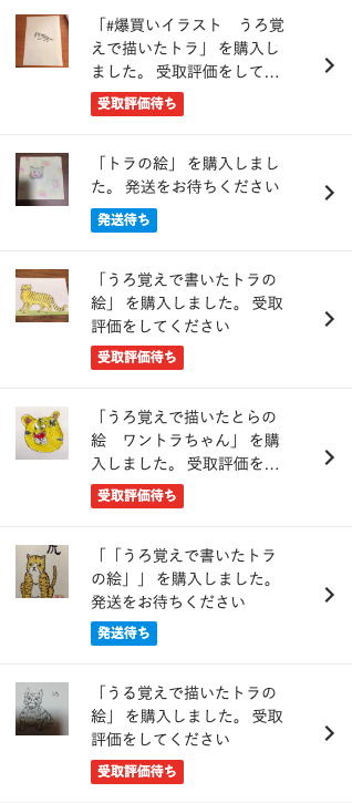 多数の出品をいただいております「うろ覚えで描いたトラの絵」、現在爆